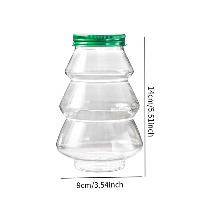 Crofta 5 Pieces Christmas Tree Candy Jar Cookie Jar for Xmas Festival Party Kitchen Green Lid