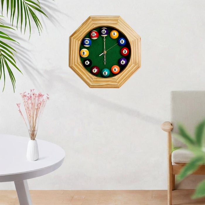 Crofta Wood Ornament Gifts Quiet Easy to Read Wall Clock for Living Room Office