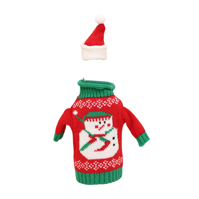 Crofta Wine Bottle Cover Holiday Accessories Decorative Dinner Table Decor with Hat Snowman