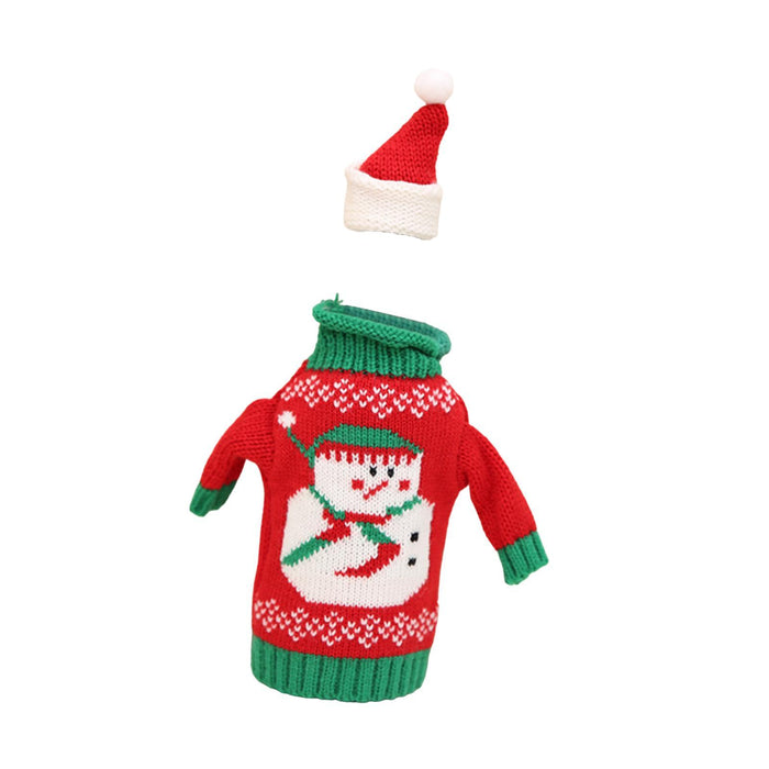 Crofta Wine Bottle Cover Holiday Accessories Decorative Dinner Table Decor with Hat Snowman