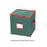 Crofta Christmas Tree Ball Container Bin Two Zipper Christmas Ornament Storage Box green