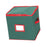 Crofta Christmas Tree Ball Container Bin Two Zipper Christmas Ornament Storage Box green