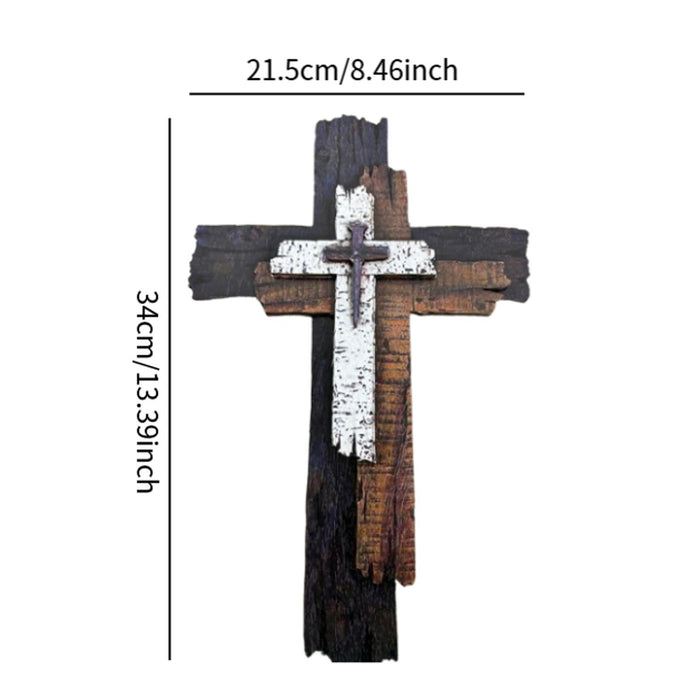 Crofta Wooden Wall Cross Collectible Gift Party Supplies for Bedroom Cabinet Window