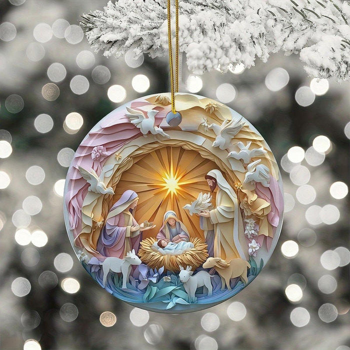 Crofta Xmas Small Pendant Acrylic Christmas Tree Ornament for Yard Festival Holiday