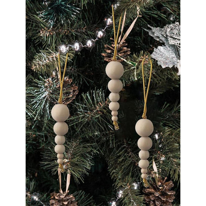 Crofta 10 Pieces Wood Beads Boho Christmas Decors for Bedroom Living Room Farmhouse