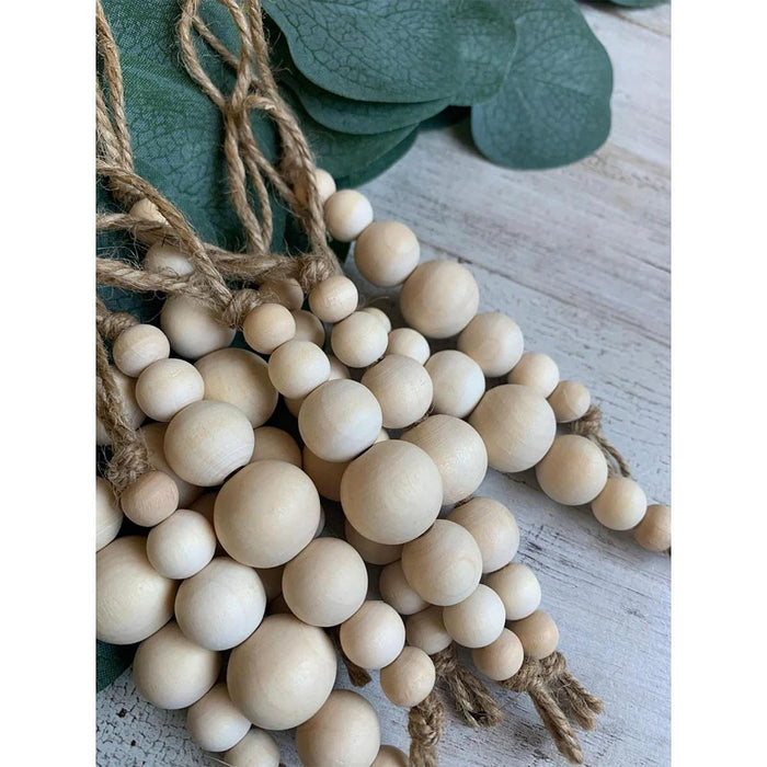 Crofta 10 Pieces Wood Beads Boho Christmas Decors for Bedroom Living Room Farmhouse