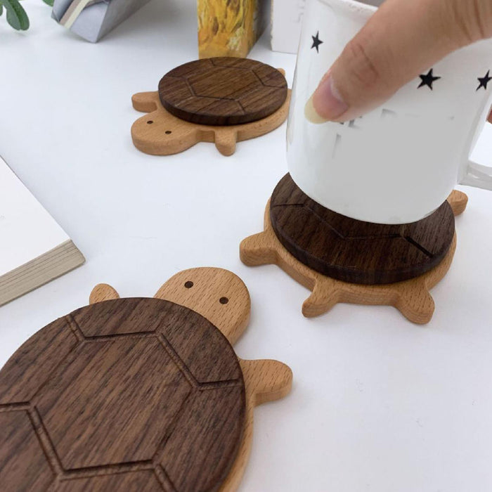 Crofta Wooden Turtle Coaster Tabletop Decorations Table Coaster for Cafe Bar Teapot