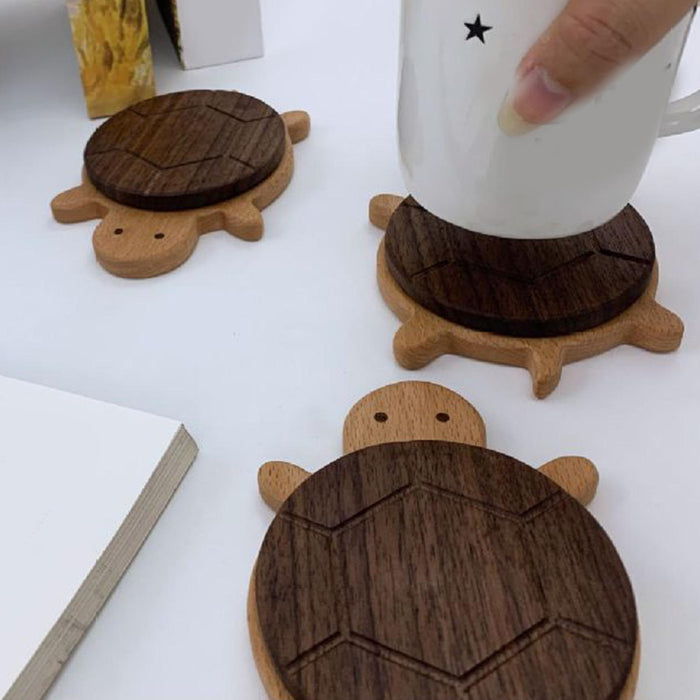 Crofta Wooden Turtle Coaster Tabletop Decorations Table Coaster for Cafe Bar Teapot