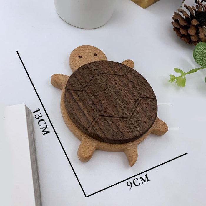 Crofta Wooden Turtle Coaster Tabletop Decorations Table Coaster for Cafe Bar Teapot