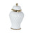 Crofta Ceramic Flower Vase Ceramic Ginger Jar with Lid for Bookshelf Party Entrance White