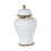 Crofta Ceramic Flower Vase Ceramic Ginger Jar with Lid for Bookshelf Party Entrance White