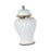 Crofta Ceramic Flower Vase Ceramic Ginger Jar with Lid for Bookshelf Party Entrance White