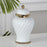 Crofta Ceramic Flower Vase Ceramic Ginger Jar with Lid for Bookshelf Party Entrance White