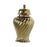 Crofta Ceramic Flower Vase Ceramic Ginger Jar with Lid for Bookshelf Party Entrance Gold