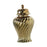 Crofta Ceramic Flower Vase Ceramic Ginger Jar with Lid for Bookshelf Party Entrance Gold