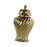 Crofta Ceramic Flower Vase Ceramic Ginger Jar with Lid for Bookshelf Party Entrance Gold