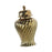 Crofta Ceramic Flower Vase Ceramic Ginger Jar with Lid for Bookshelf Party Entrance Gold