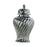 Crofta Ceramic Flower Vase Ceramic Ginger Jar with Lid for Bookshelf Party Entrance Silvery