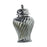 Crofta Ceramic Flower Vase Ceramic Ginger Jar with Lid for Bookshelf Party Entrance Silvery