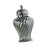 Crofta Ceramic Flower Vase Ceramic Ginger Jar with Lid for Bookshelf Party Entrance Silvery