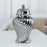 Crofta Ceramic Flower Vase Ceramic Ginger Jar with Lid for Bookshelf Party Entrance Silvery