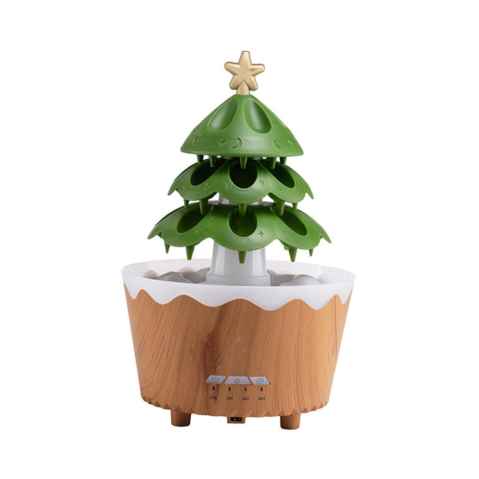 Crofta Christmas Tree Humidifier Christmas Gift 250 ml for Bedroom Living Room Home Brown