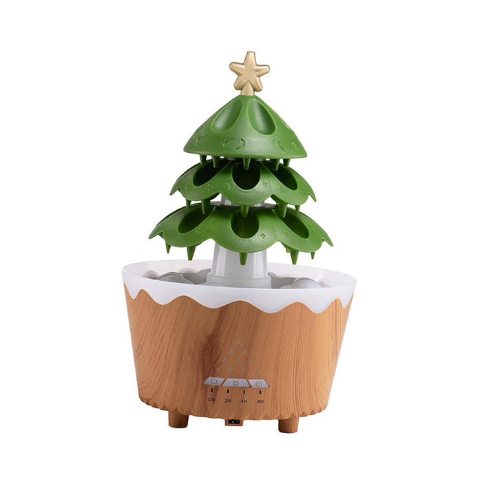 Crofta Christmas Tree Humidifier Christmas Gift 250 ml for Bedroom Living Room Home Brown