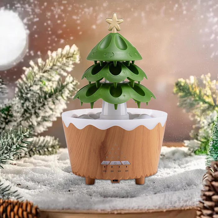 Crofta Christmas Tree Humidifier Christmas Gift 250 ml for Bedroom Living Room Home Brown