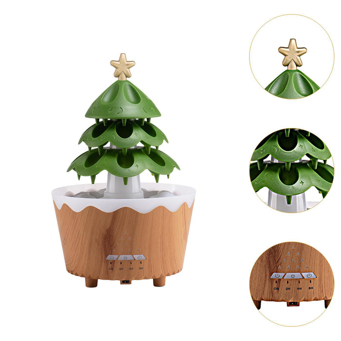 Crofta Christmas Tree Humidifier Christmas Gift Aroma Diffuser for Living Room Yoga Brown