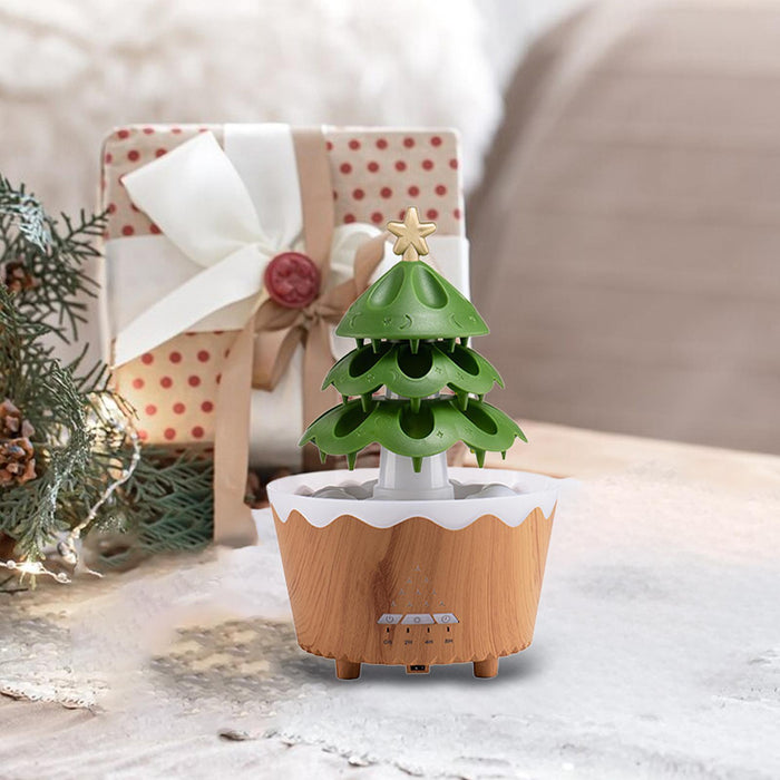 Crofta Christmas Tree Humidifier Christmas Gift Aroma Diffuser for Living Room Yoga Brown