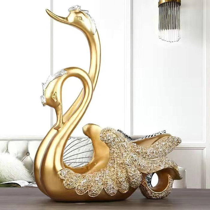 Crofta Wine Bottle Holder Modern Swan Sculpture for Creative Home Wine Lovers Gifts Gold