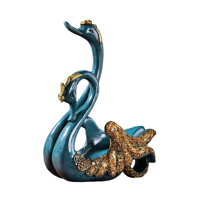 Crofta Wine Bottle Holder Modern Swan Sculpture for Creative Home Wine Lovers Gifts Blue