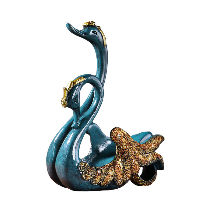 Crofta Wine Bottle Holder Modern Swan Sculpture for Creative Home Wine Lovers Gifts Blue