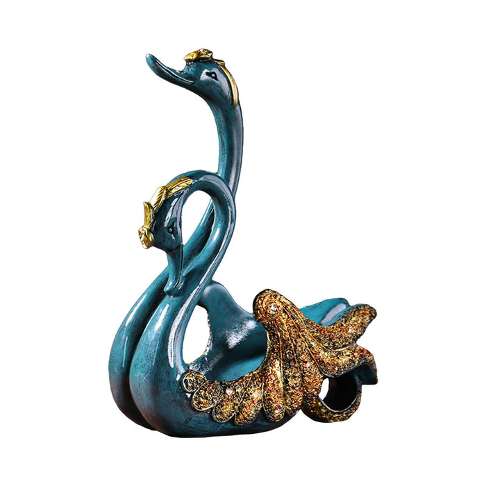 Crofta Wine Bottle Holder Modern Swan Sculpture for Creative Home Wine Lovers Gifts Blue