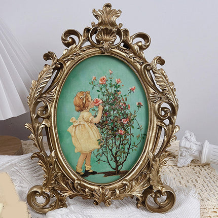 Crofta Vintage Picture Frame French Bedroom Photo Display Wedding Retro Photo Frame