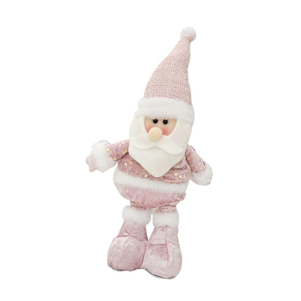 Crofta Xmas Figurine Stuffed Doll Table Ornament Gift Christmas Standing Plush Doll Santa Claus45x12x8cm