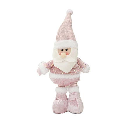 Crofta Xmas Figurine Stuffed Doll Table Ornament Gift Christmas Standing Plush Doll Santa Claus45x12x8cm