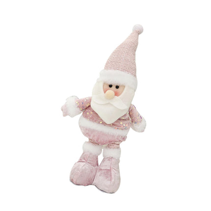 Crofta Xmas Figurine Stuffed Doll Table Ornament Gift Christmas Standing Plush Doll Santa Claus45x12x8cm