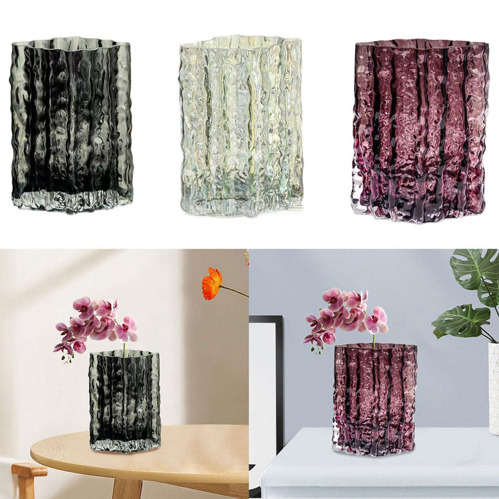 Crofta Hydroponic Vase Plant Pot Storage Decorative Vase Bud Vase Glass Flower Vase Gray