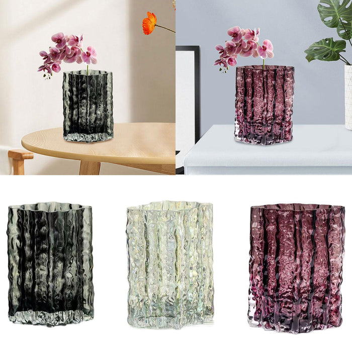 Crofta Hydroponic Vase Plant Pot Storage Decorative Vase Bud Vase Glass Flower Vase Gray