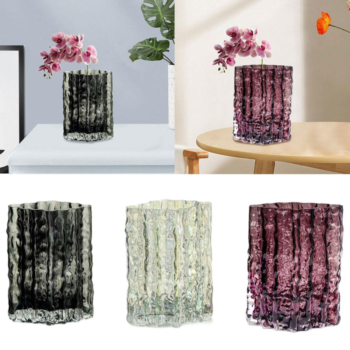 Crofta Hydroponic Vase Plant Pot Storage Decorative Vase Bud Vase Glass Flower Vase Gray