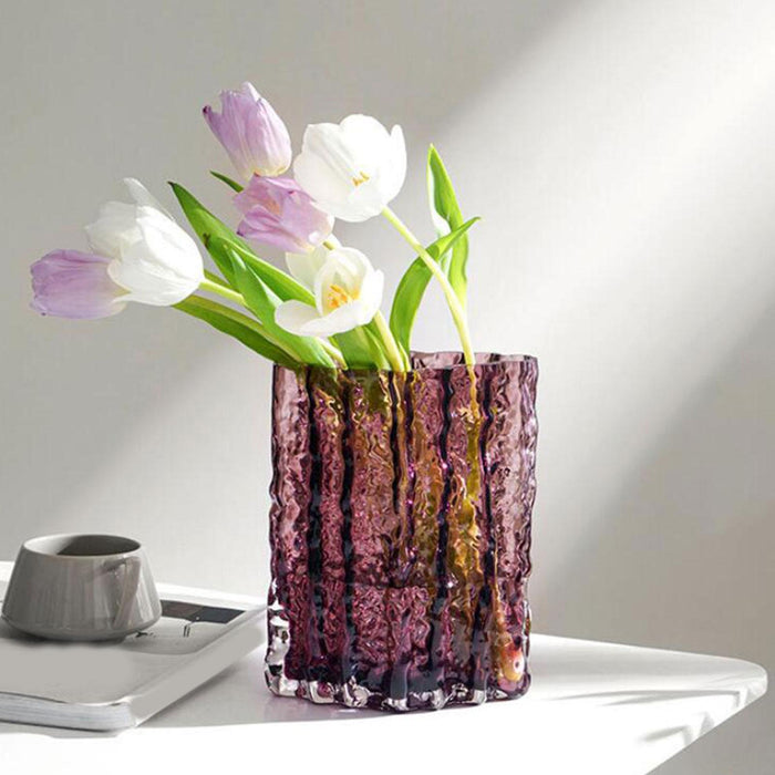 Crofta Hydroponic Vase Plant Pot Storage Decorative Vase Bud Vase Glass Flower Vase Purple