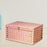 Crofta Storage Basket with Lid with Lock Organizer Case for Bedroom Home Tabletop pink