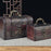 Crofta Trinket Box Wooden Treasure Chest Home Decor with Lid Hair Clips Jewelry Box 17cmx12cmx12cm