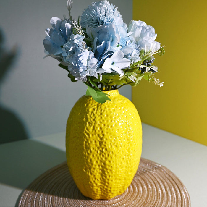 Crofta Fruit Shaped Vase Lemon Shaped Decorative Vase for Fireplace Office Entrance