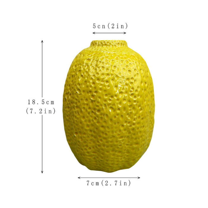 Crofta Fruit Shaped Vase Lemon Shaped Decorative Vase for Fireplace Office Entrance