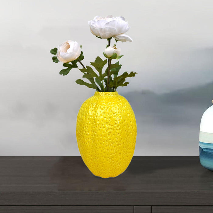 Crofta Fruit Shaped Vase Lemon Shaped Decorative Vase for Fireplace Office Entrance