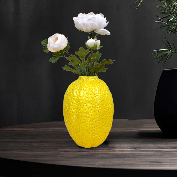 Crofta Fruit Shaped Vase Lemon Shaped Decorative Vase for Fireplace Office Entrance