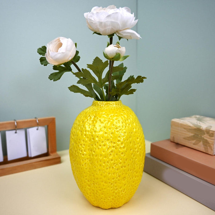 Crofta Fruit Shaped Vase Lemon Shaped Decorative Vase for Fireplace Office Entrance