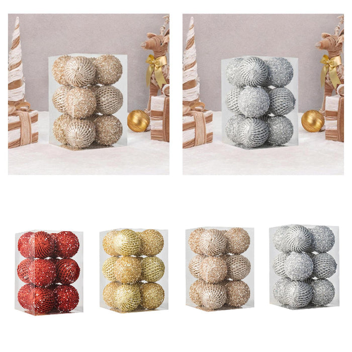 Crofta 12Pcs Christmas Ball Decoration Decorative for Farmhouse Cabinet Living Room Red